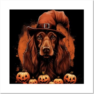 Halloween Irish Setter Posters and Art